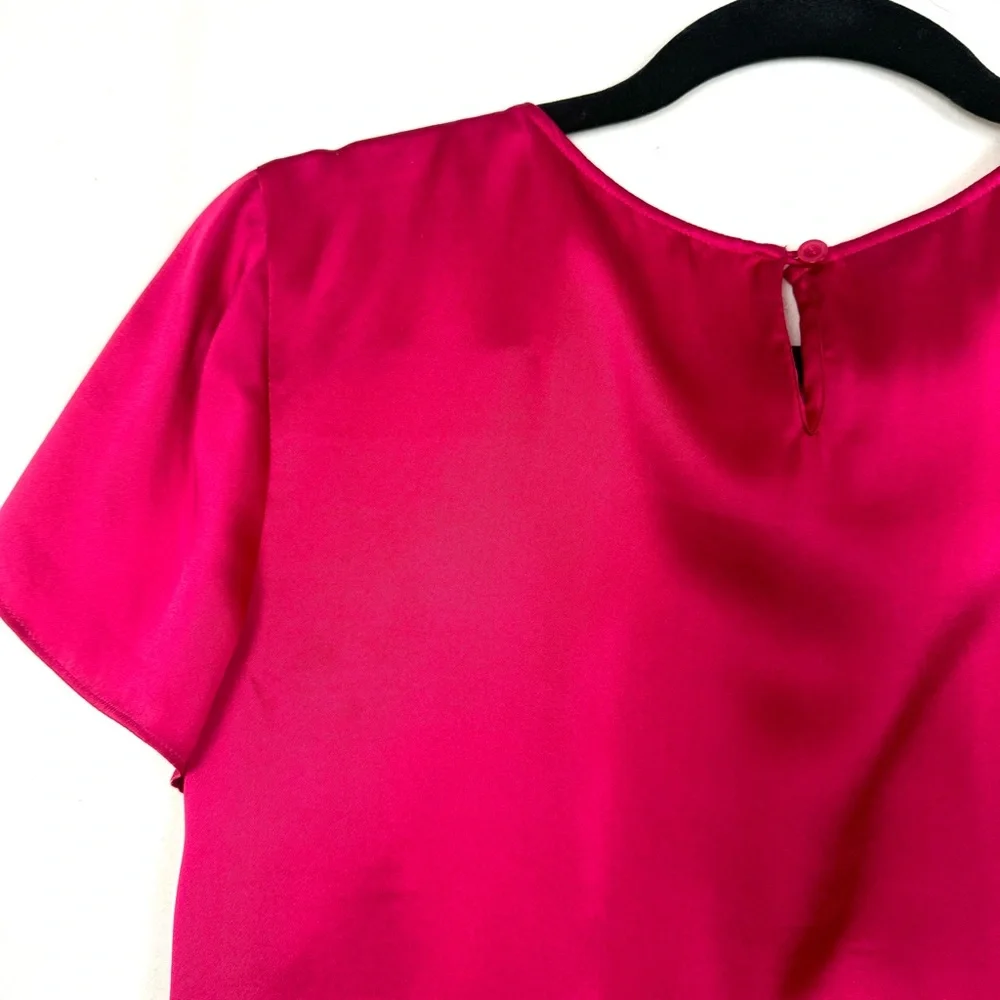 Talbots Flutter Sleeve 100% Silk Top Size 2 - Picture 8 of 11